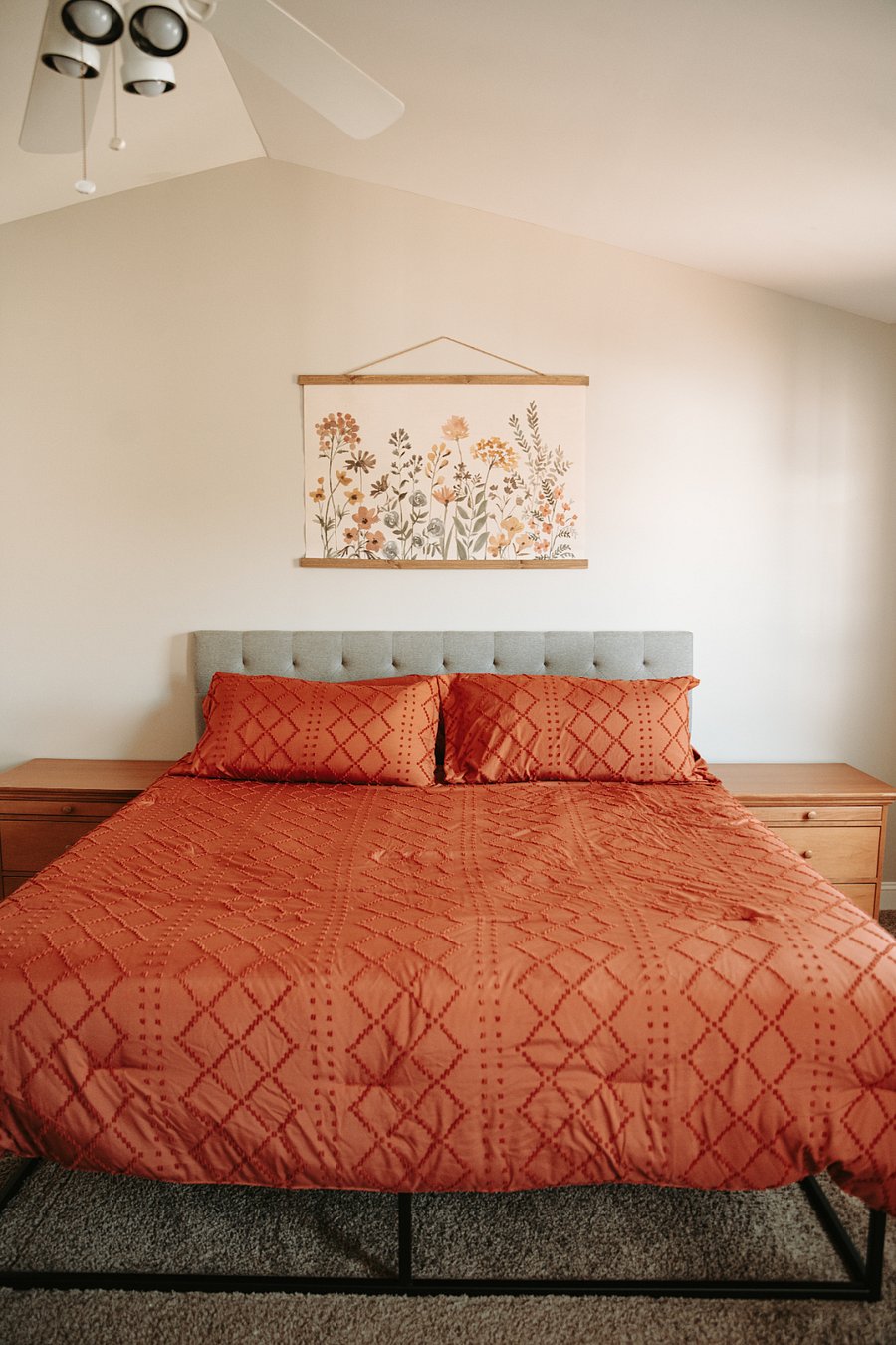 Upstairs Master Bedroom. King sized bed, two closets. Private bathroom attached.