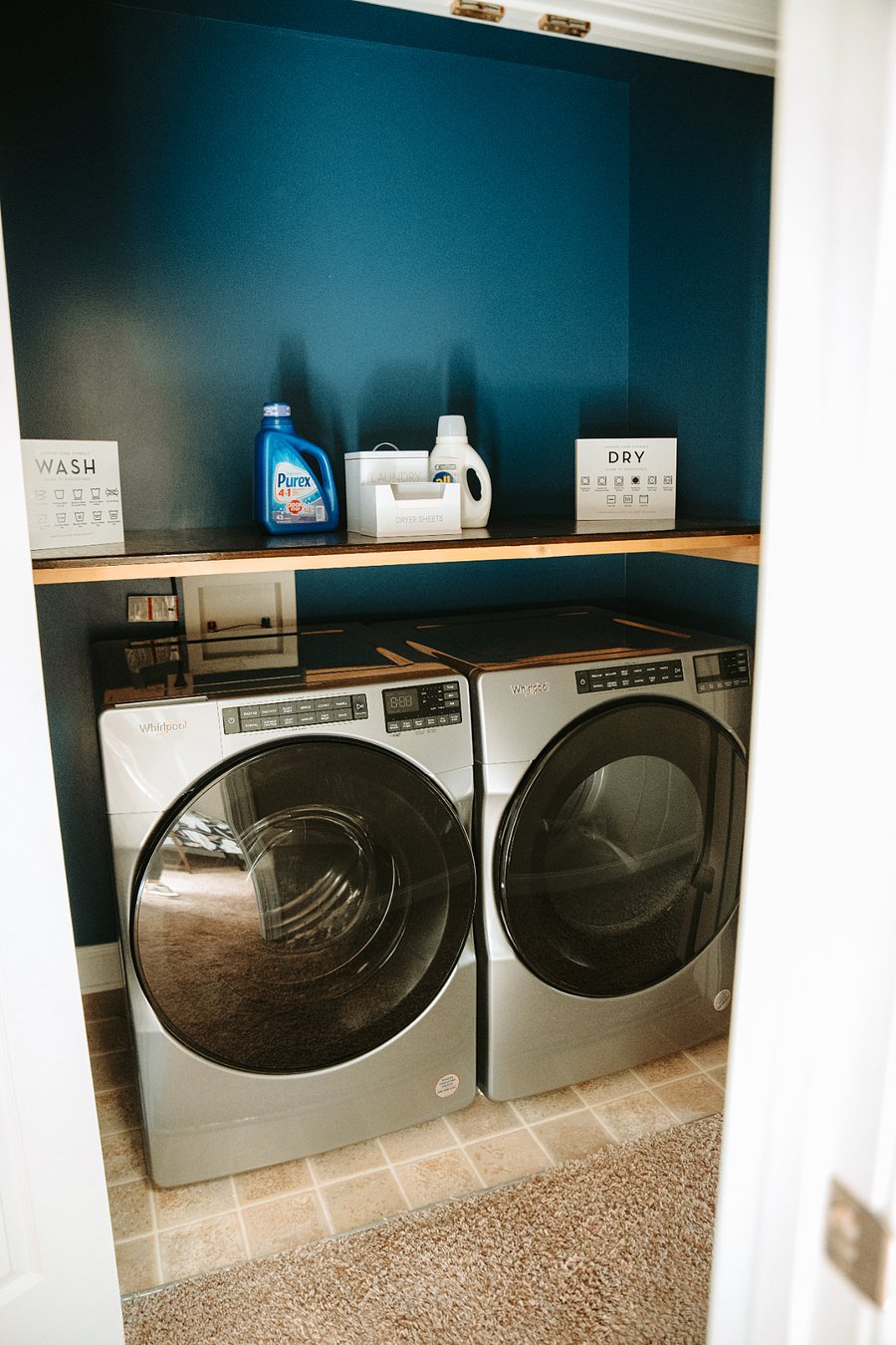 Upstairs front load washer and dryer.
