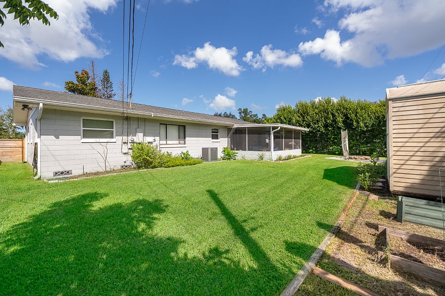 Backyard is fenced