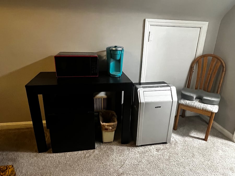 2nd bedroom w/ fridge, coffee maker and microwave.
