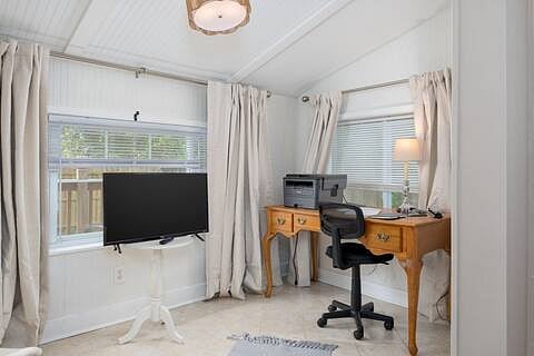 Workspace with desk, printer/copier off master bedroom