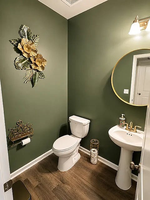 Half bathroom available in living room