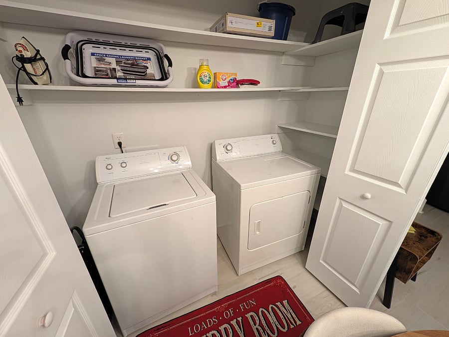Washer/Dryer
Iron & Ironing Board
Pantry Storage