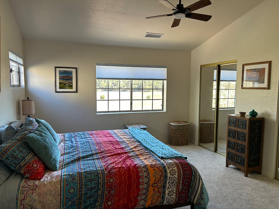 Master bedroom overlooking meadow