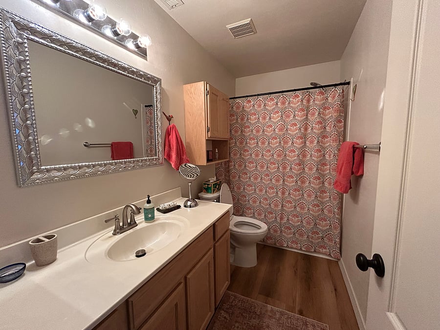Guest bathroom with bath and shower