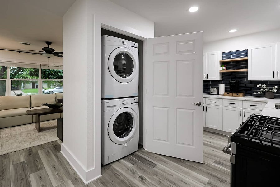 In-home washer & dryer for easy, stress-free stays