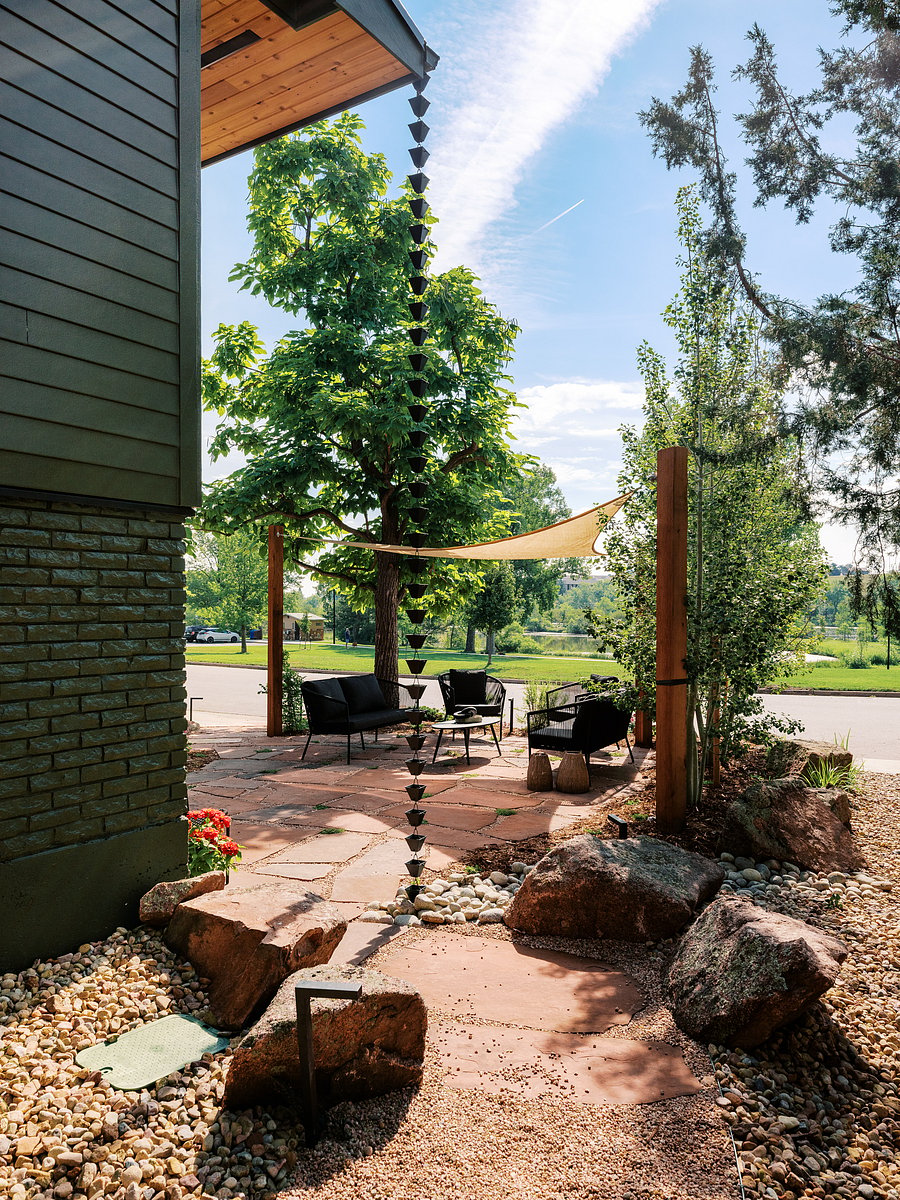 The walking path to your own private entry.