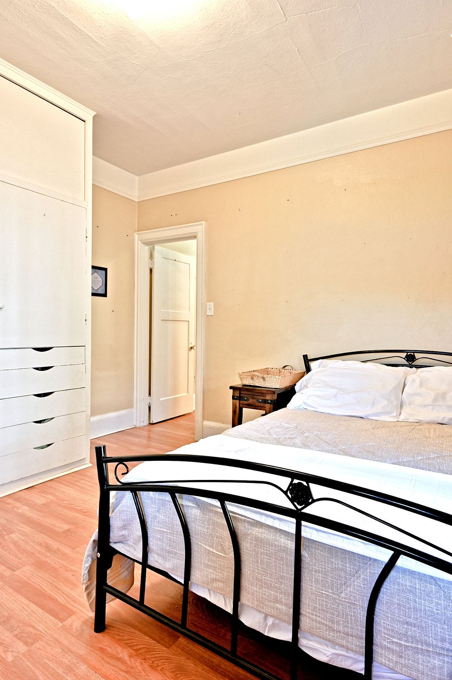 2nd bedroom with built in closets and bookshelves