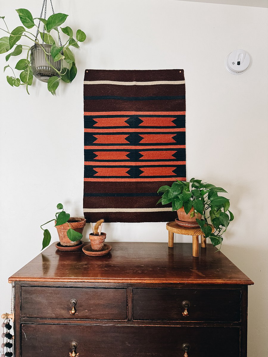 TALLBOY DRESSER WITH SOUTHWESTERN TEXTILES