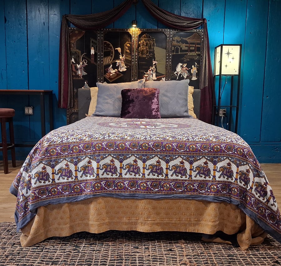 Comfortable and clean double bed with adjustable heat mattress pad.