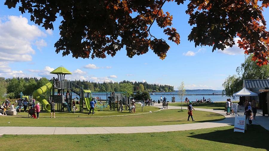 Juanita Beach Park and boardwalk, about a 15-minute walk from the property