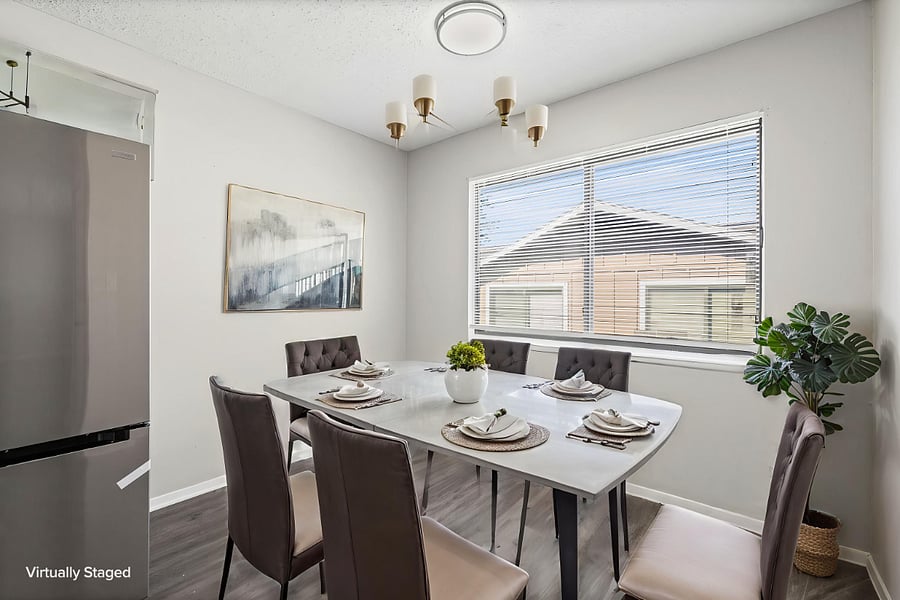 Virtually staged Dining area