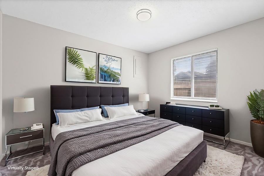 Virtually staged bedroom