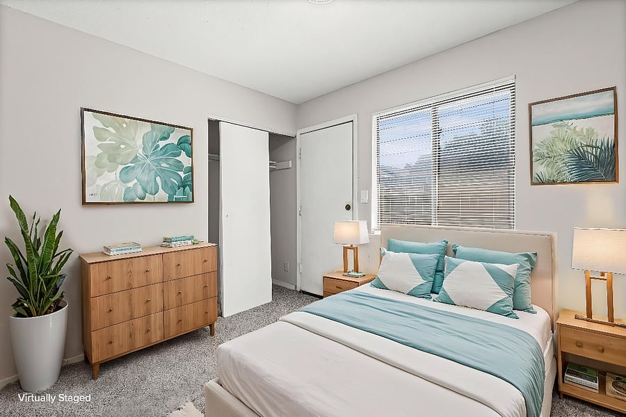 Virtually staged bedroom