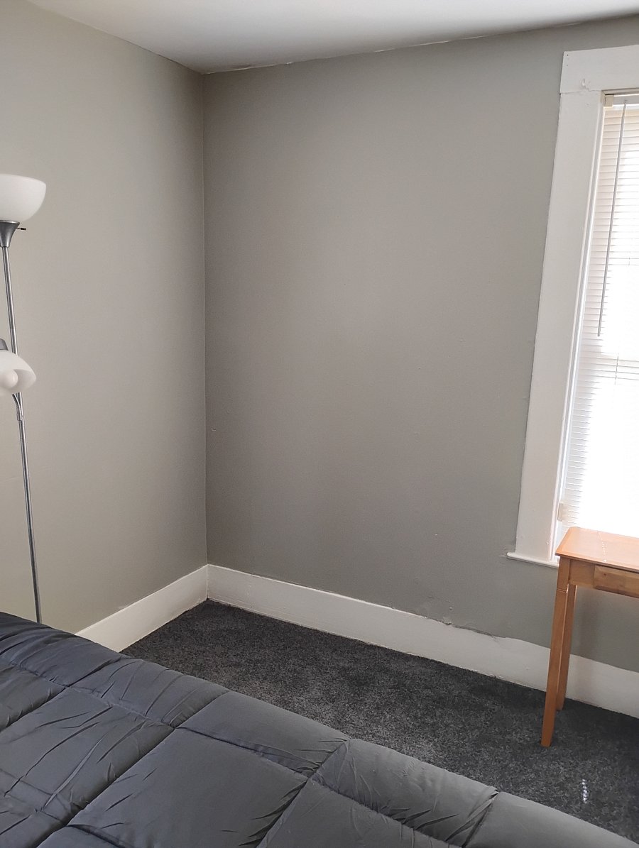 Waiting for the dresser and mirror to complete this cozy space.