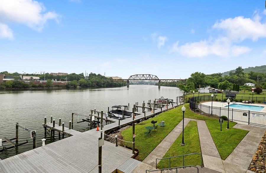 View of Tennessee River and private boat dock for boat access