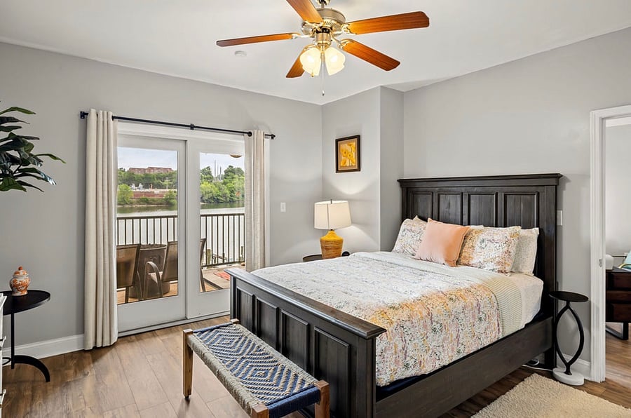 Master bedroom with queen bed