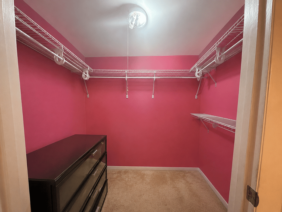 Walk- in closet in master bedroom