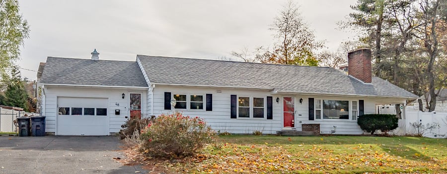 single store ranch with connected garage