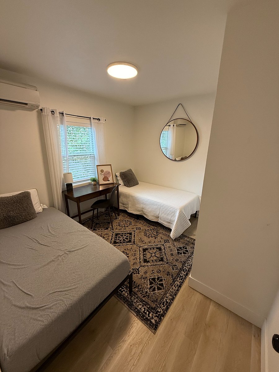 Secondary Bedroom with 2 twin size beds and desk. Dresser not pictured.