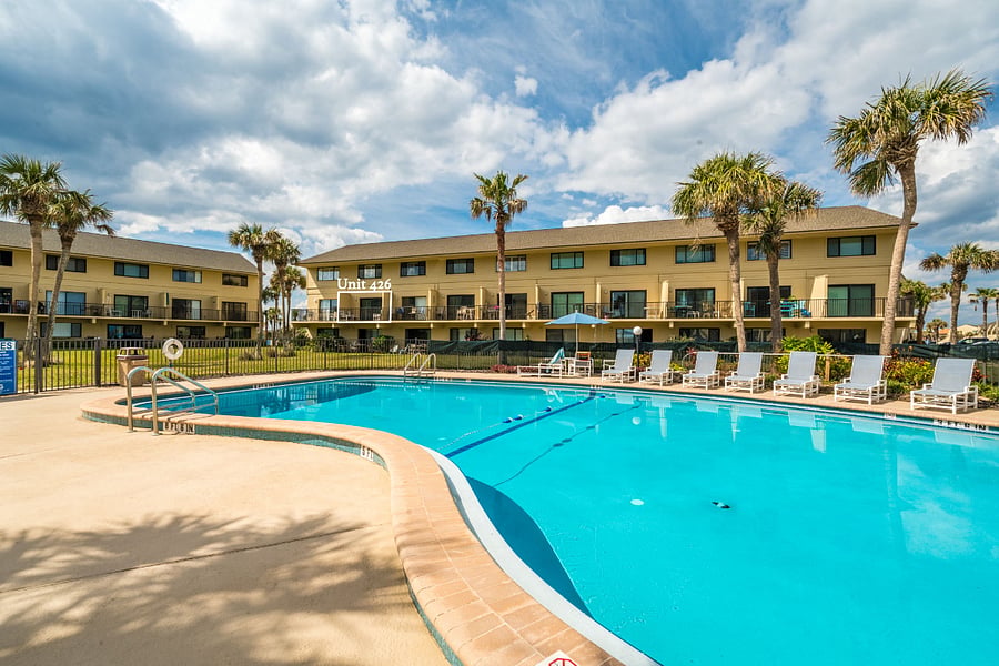 pool with unit behind