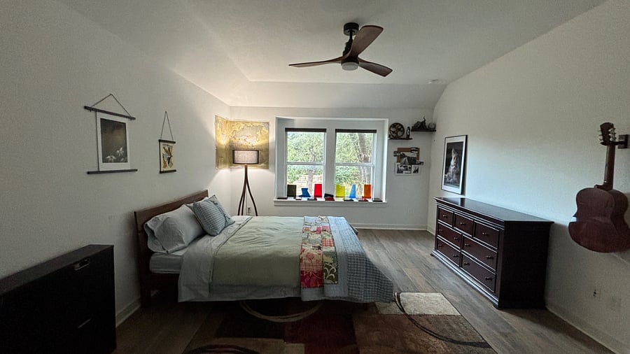 Master bedroom with queen bed