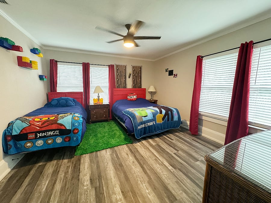 There is a fan in every room of the house, and each bedroom offers home-away-from-home comfort.
