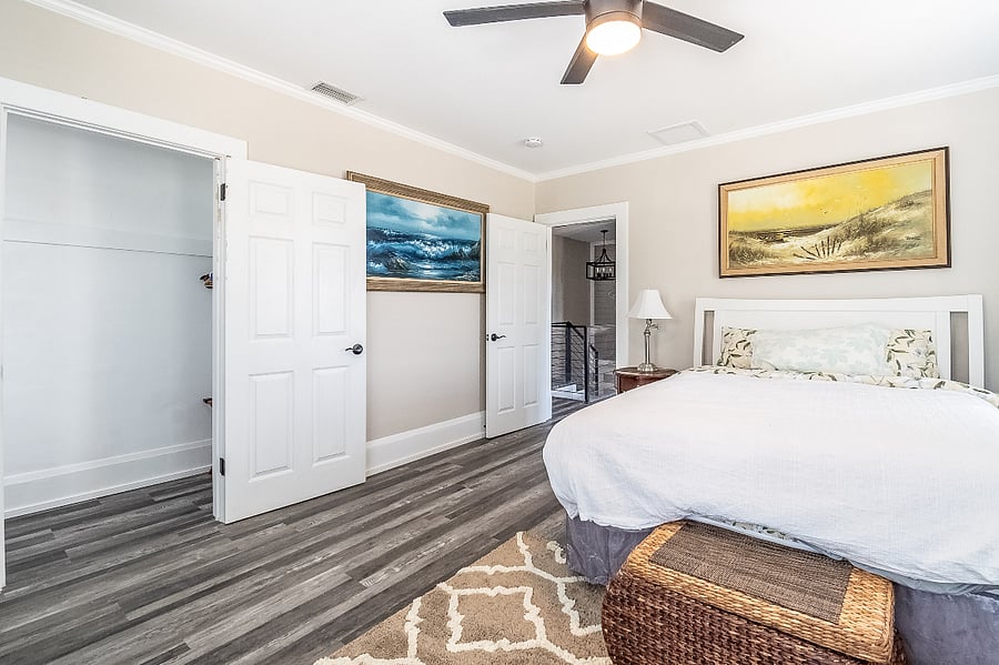 The front bedrooms have some of the best sunset views in the house. There is a fan in every room of the house, and each bedroom offers home-away-from-home comfort.