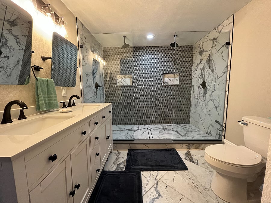 The first floor Master suite has beautiful sunset views, a spacious closet and large walk in shower