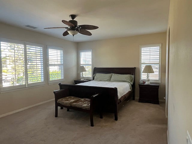 Primary bedroom with king bed