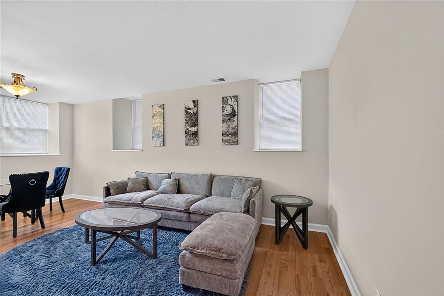 Living room/dining room combo. All furniture is brand new.