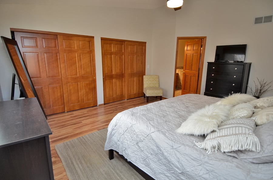 Primary Bed vaulted ceilings