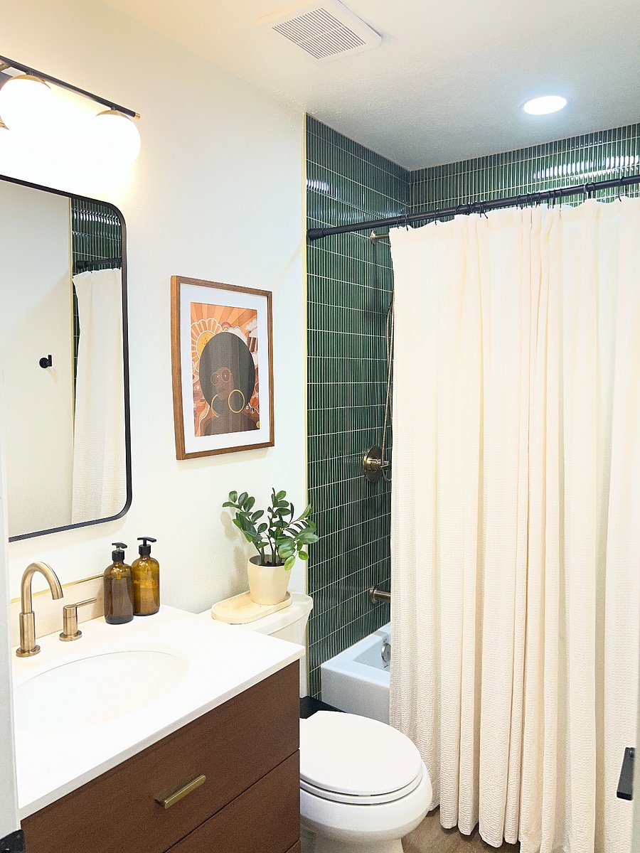 Your go-to bathroom: fresh, clean, and conveniently right across the hall.