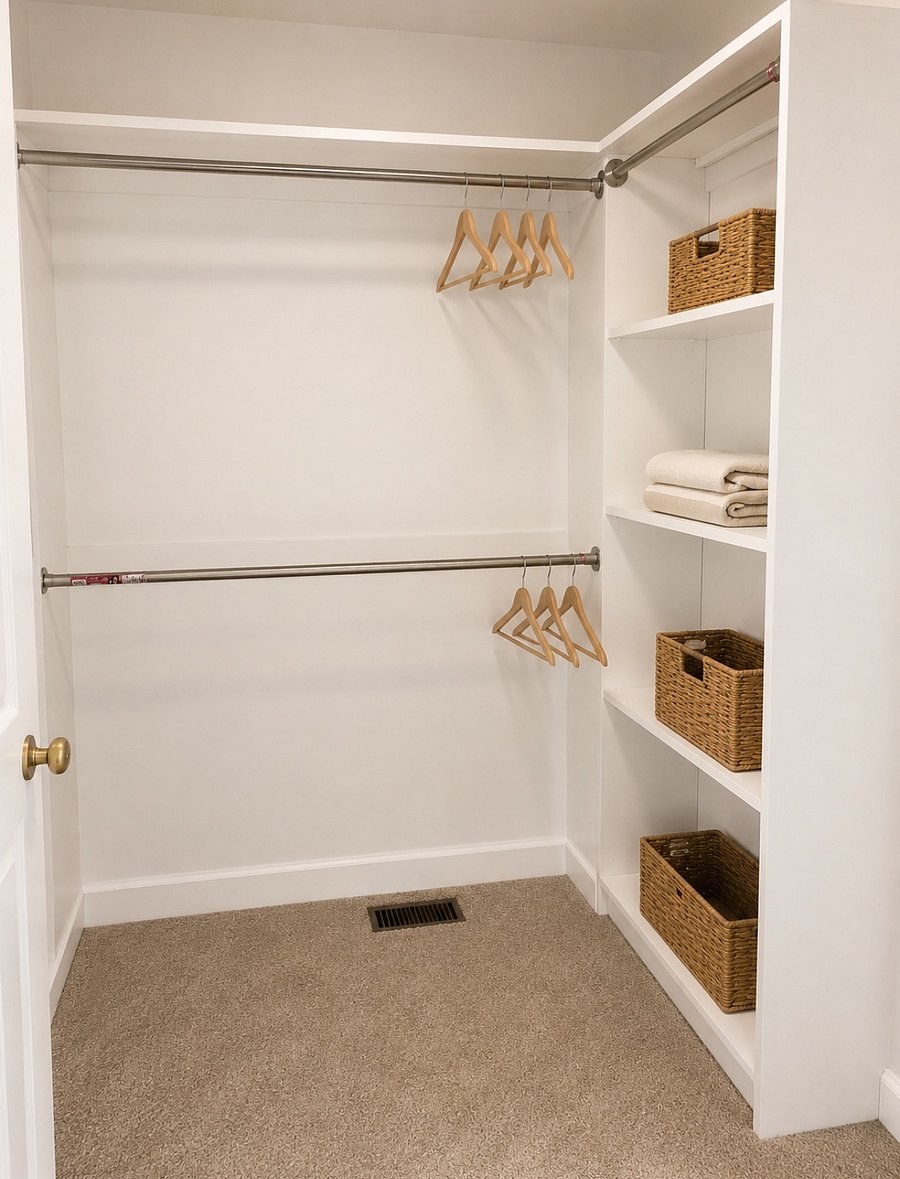 Primary suite with a spacious walk-in closet