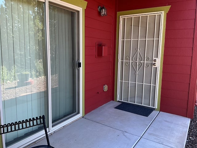 Patio and entrance.