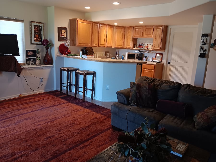 Living room + Kitchen, downstairs