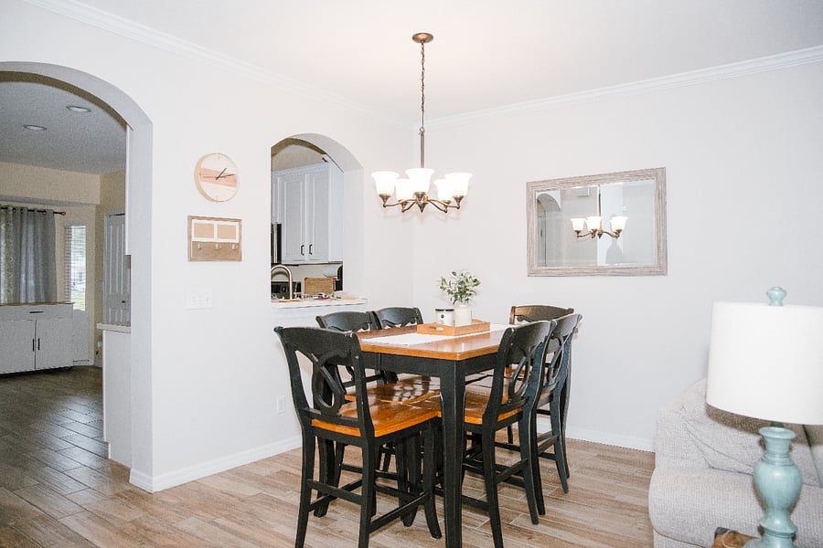 Dining area right off the living space with seating for 6.