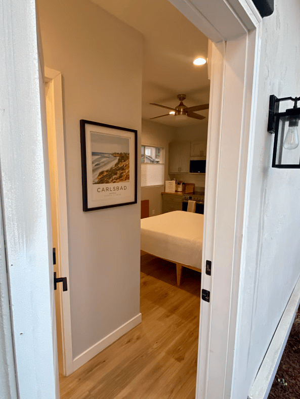 Intrance with door open.