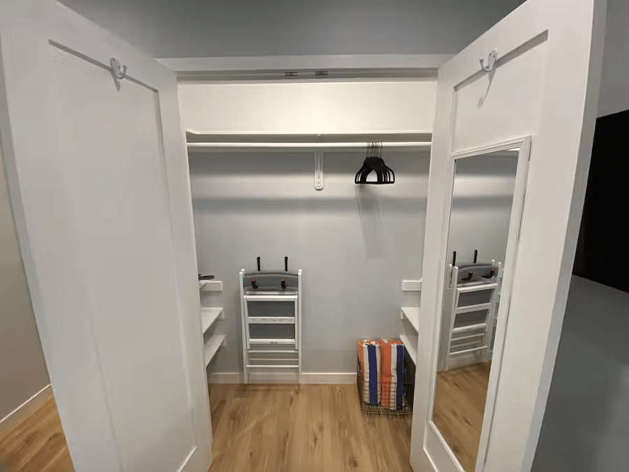 Full closet.