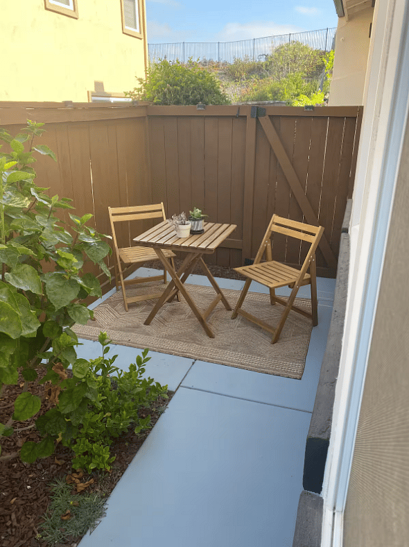 Private outdoor seating for two.