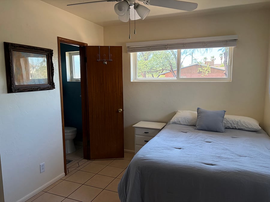 Bedroom #1 - private bathroom attached (small, but functional!)