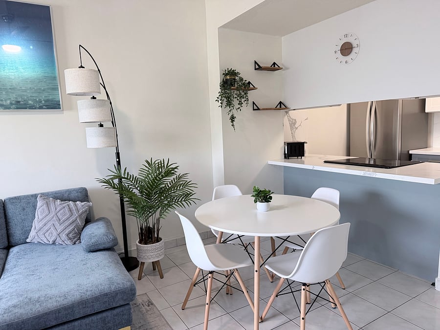 Dining table with kitchen nook