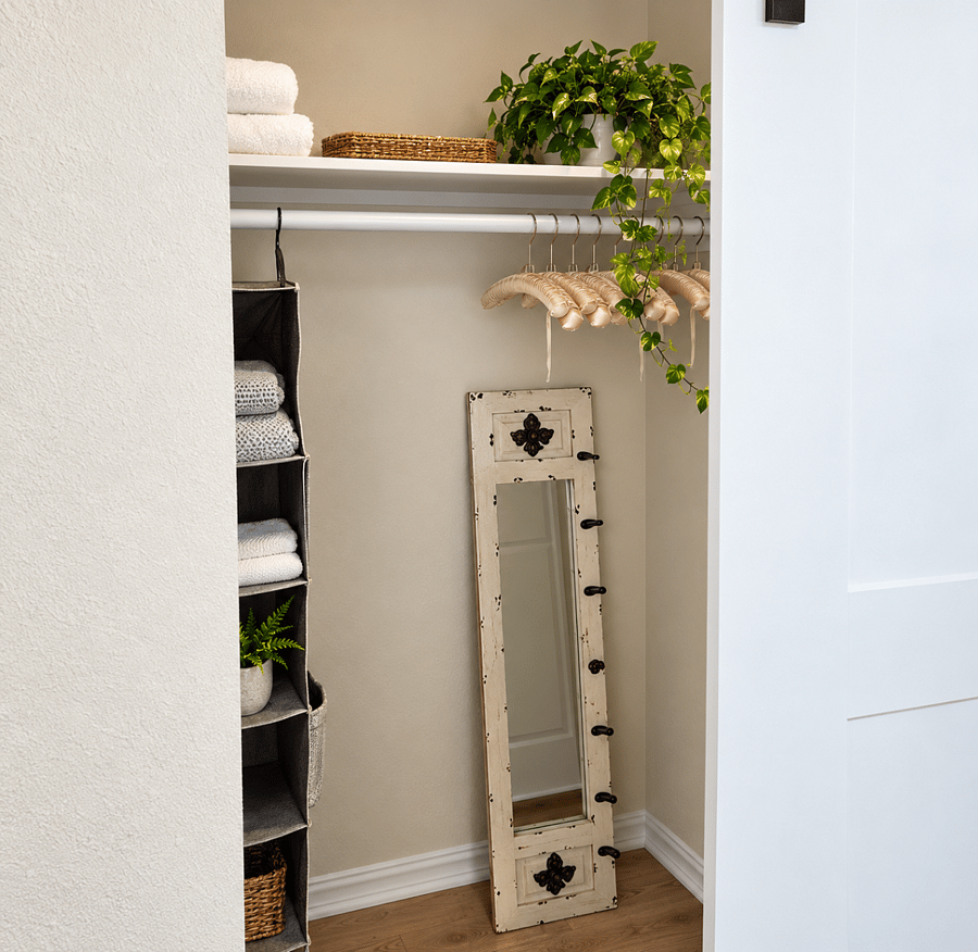 closet with plenty of hanging and storage space