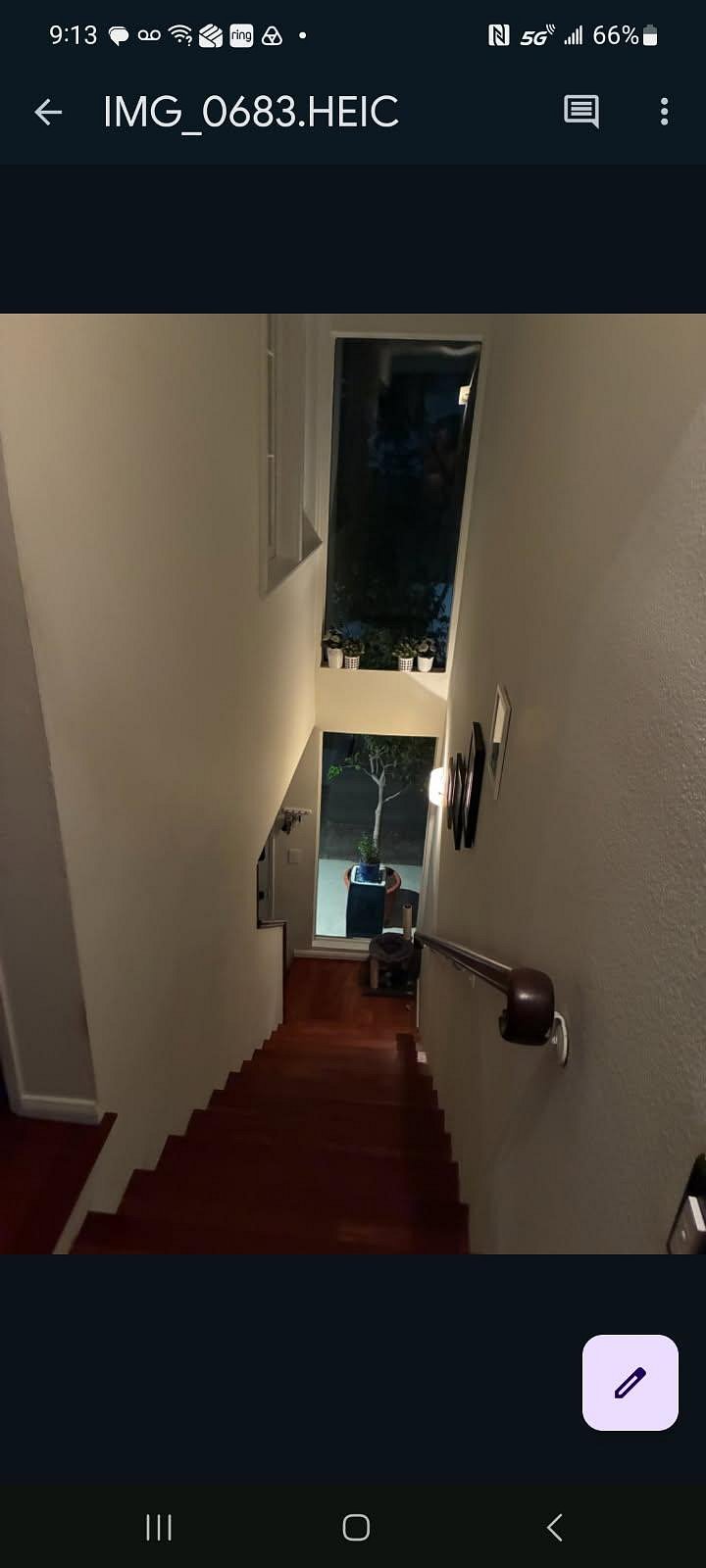 Stairwell to second story