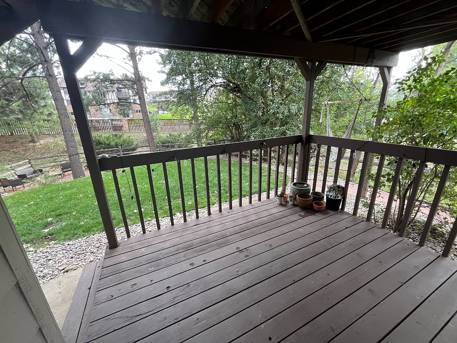 Deck and shared backyard