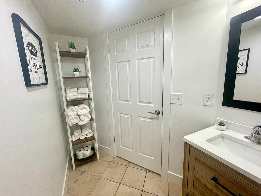 Spacious bathroom.