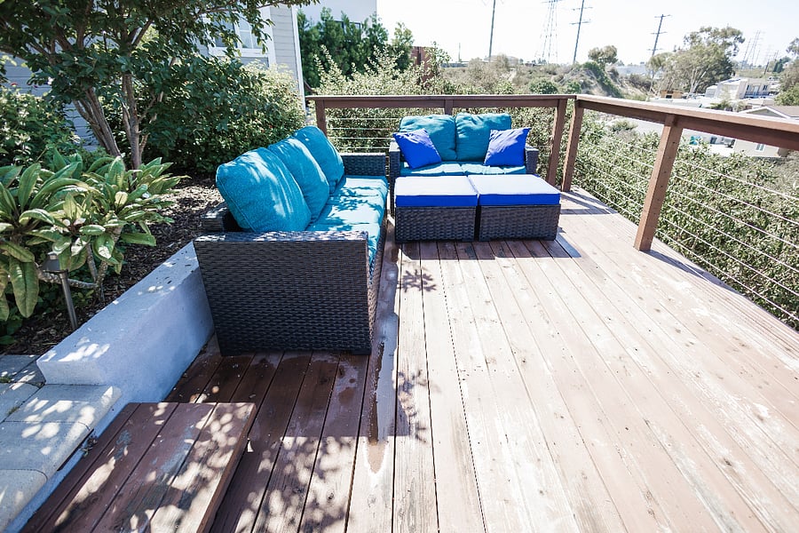 Semi-shaded deck area