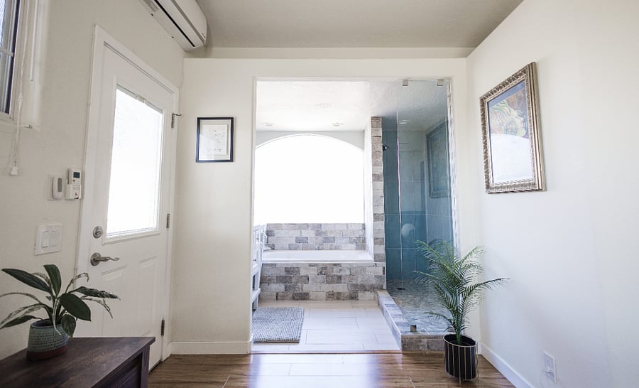 Ensuite bathroom in primary bedroom