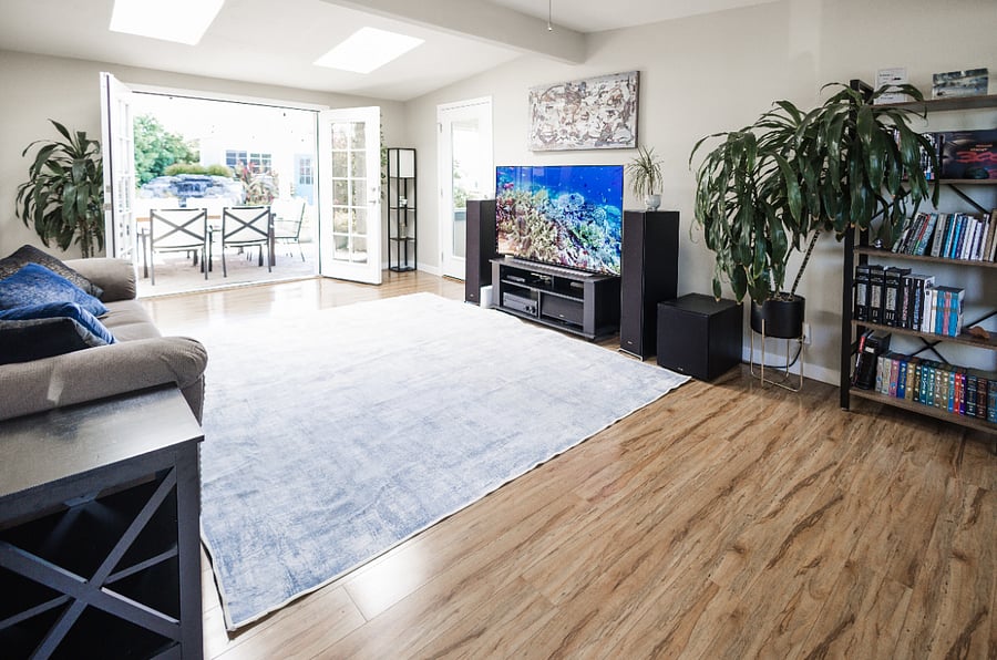 Living room with digital surround sound