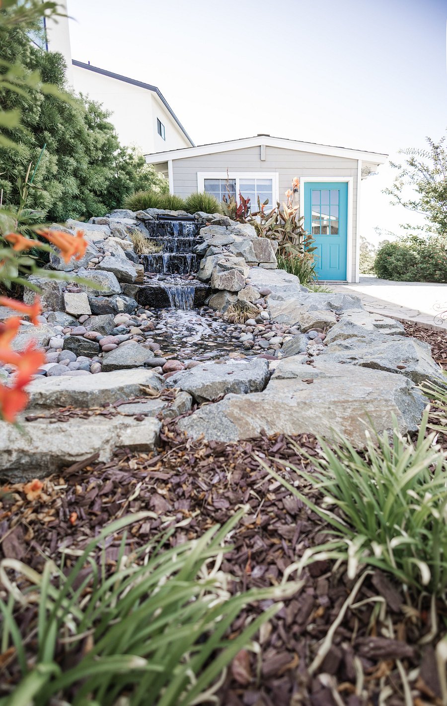 Voice-activated waterfall
